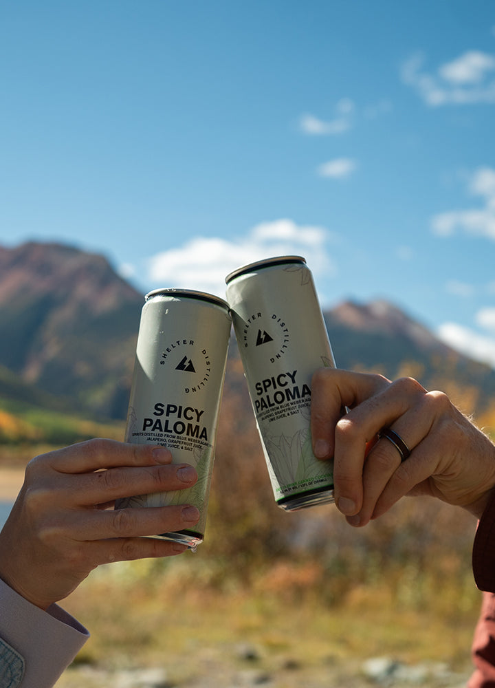 Shelter Distilling Spicy Paloma Canned Cocktails
