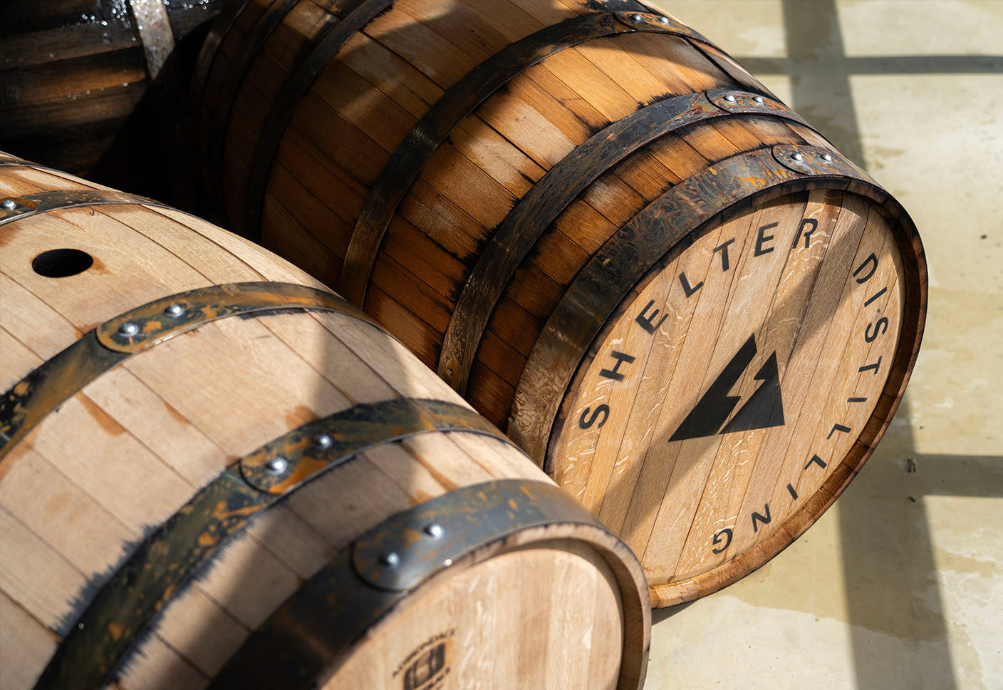 Shelter Distilling Whiskey Barrels